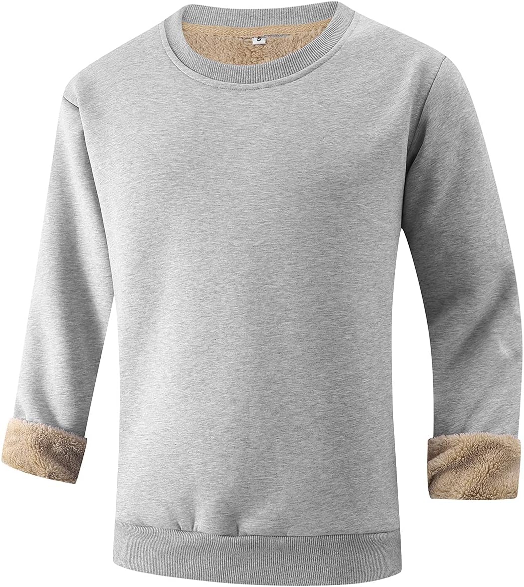 Grauer Herrenpullover mit Fleece-Innenfutter, langärmelig, warm, bequem, modisch.