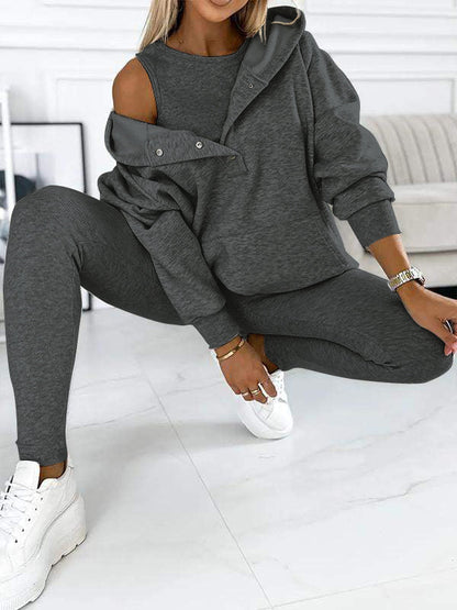 Grauer Damen-Jumpsuit, lässig und bequem, aus Baumwolle, ideal für Freizeitmode.
