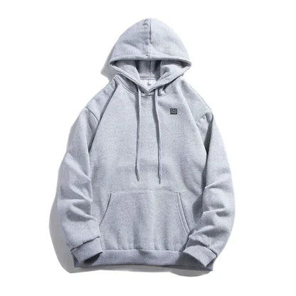 Grauer Kapuzenpullover aus Baumwolle, Unisex Hoodie, lässige Mode, bequem und stilvoll.
