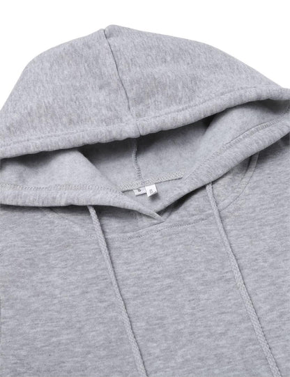 Grauer Kapuzenpullover aus Baumwolle, Unisex, weiches Material, modisches Design.