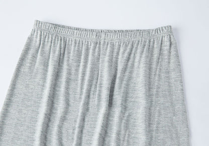 Grauer Baumwollrock mit elastischem Bund, bequem, lässig, Damenmode, Freizeitkleidung.