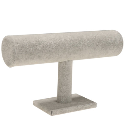 Grauer Samt-Uhrenständer, zylindrisch, für Armbanduhren, Schmuckaufbewahrung.