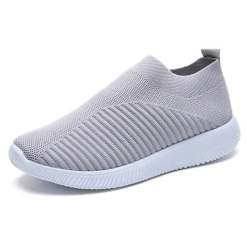 Grauer Sneaker aus Mesh, rutschfeste Sohle, atmungsaktiv, sportlich, bequem, Unisex.