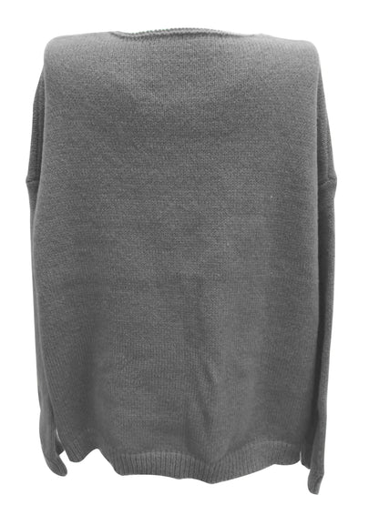 Grauer Strickpullover, Unisex, Baumwolle, lässig, warm, modisch, Herbst-Winter-Kleidung.
