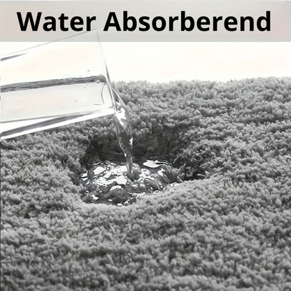 Grauer, wasserabsorbierender Teppich, Wasseraufnahme, rutschfest, Badezimmermatte.