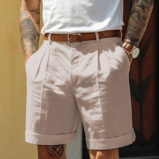 Stiliga linne- och bomullsshorts för herr – Milano