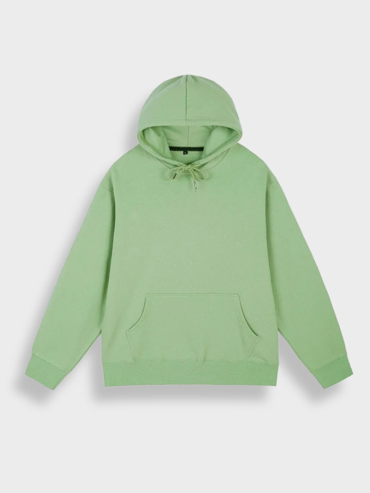 Grüner Kapuzenpullover aus Baumwolle, Unisex, lässig, modisch, ideal für Herbst und Winter.