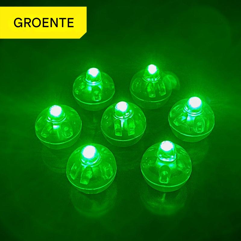 Grüne LED-Lichter, rund, leuchtend, energiesparend, für Dekoration und Beleuchtung.