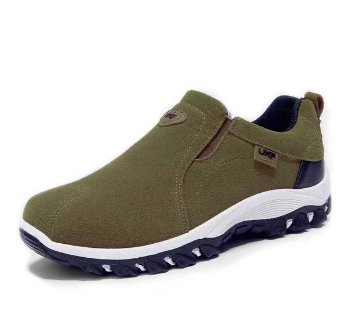 Grüner Outdoor-Sneaker für Herren, rutschfeste Sohle, bequem, atmungsaktiv, Wanderschuh.