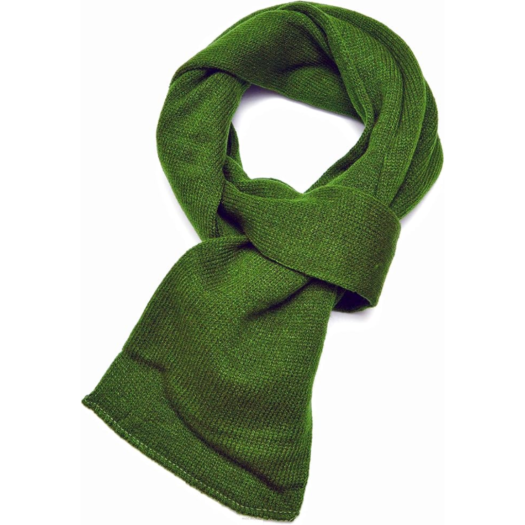 Grüner Wollschal, gestrickt, warm, modisch, ideal für Herbst und Winter, Unisex-Accessoire.