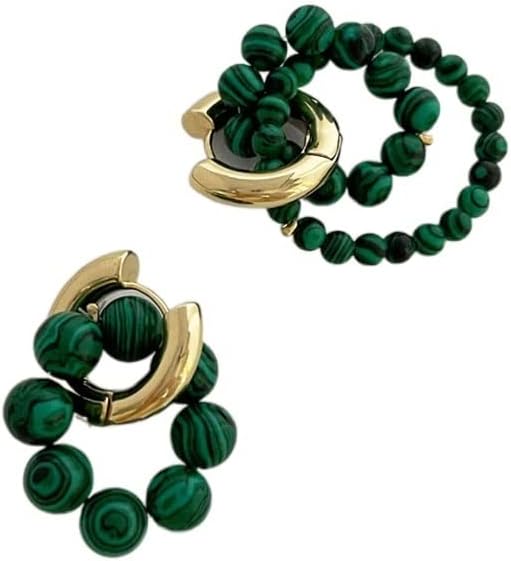 Grüner Malachit-Fidget-Ring mit goldenen Akzenten, Stressabbau-Spielzeug, Handtherapie.