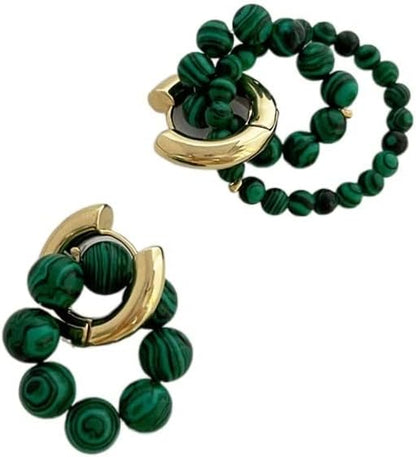 Grüner Malachit-Fidget-Ring mit goldenen Akzenten, Stressabbau-Spielzeug, Handtherapie.