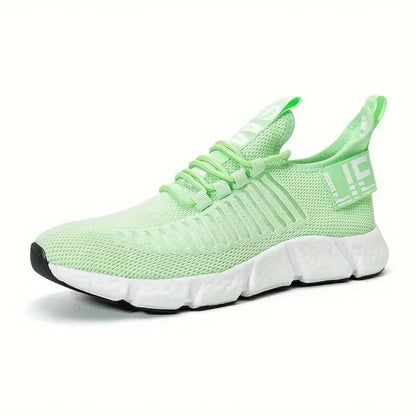 Grüner Sportschuh, atmungsaktives Mesh, weiße Sohle, modisch, bequem, Herren Sneaker.