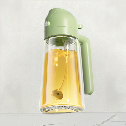 Grüner Wasserkrug aus Glas mit Filter, ideal für kalte Getränke, modernes Design.