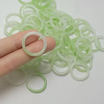 Grüner Acrylharzring für Kinder, Y2K-Stil, koreanische Mode 2023, Accessoire.