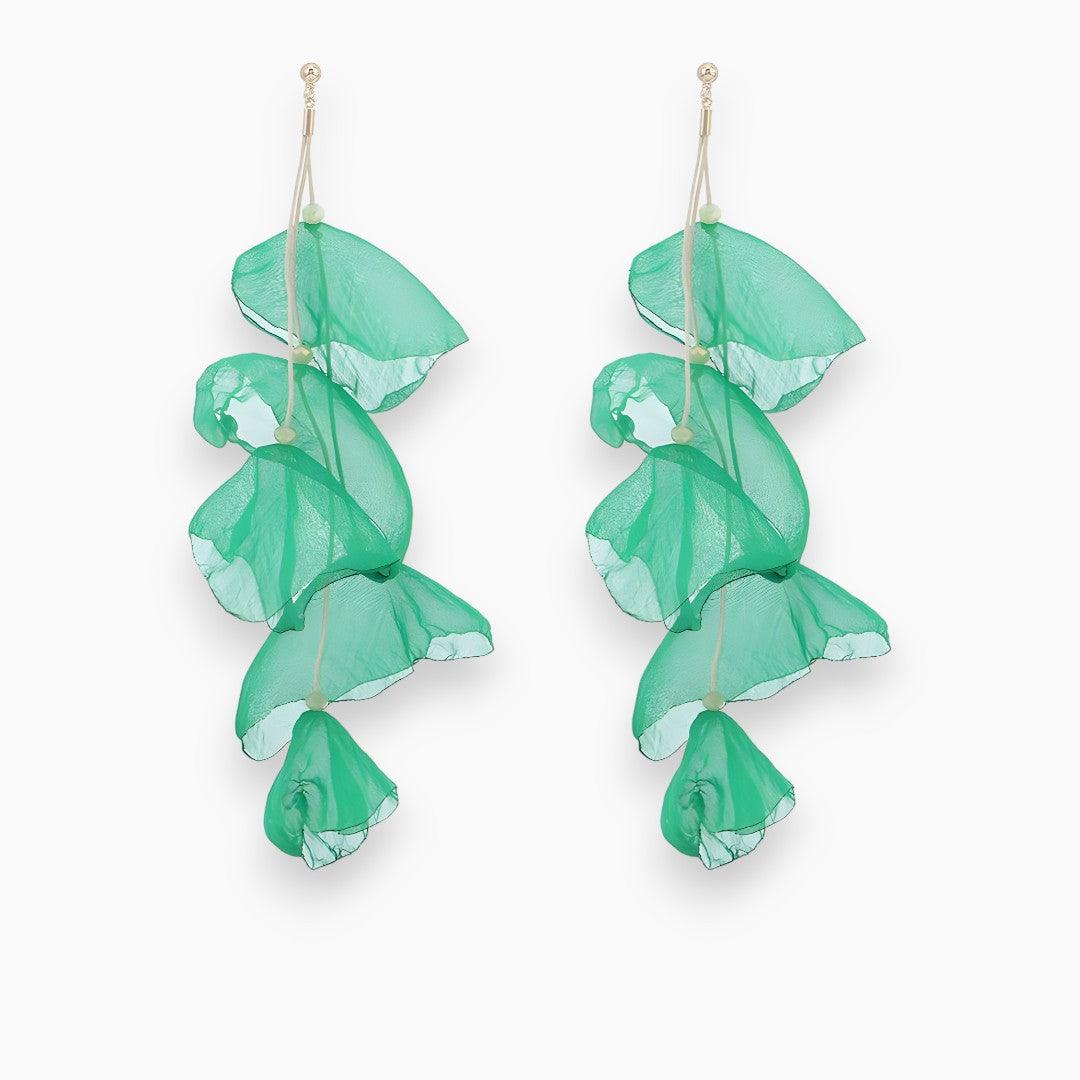 Grüne hängende Deko aus Stoff, blattförmig, modern, für Innenräume, 2er-Set.