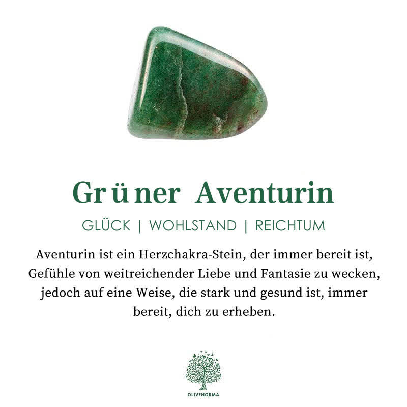 Grüner Aventurin Edelstein, Herzchakra, Glück, Wohlstand, Reichtum, spirituelle Heilung.