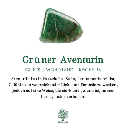 Grüner Aventurin Edelstein, Herzchakra, Glücksbringer, Wohlstand, Reichtum, spiritueller Schmuck.