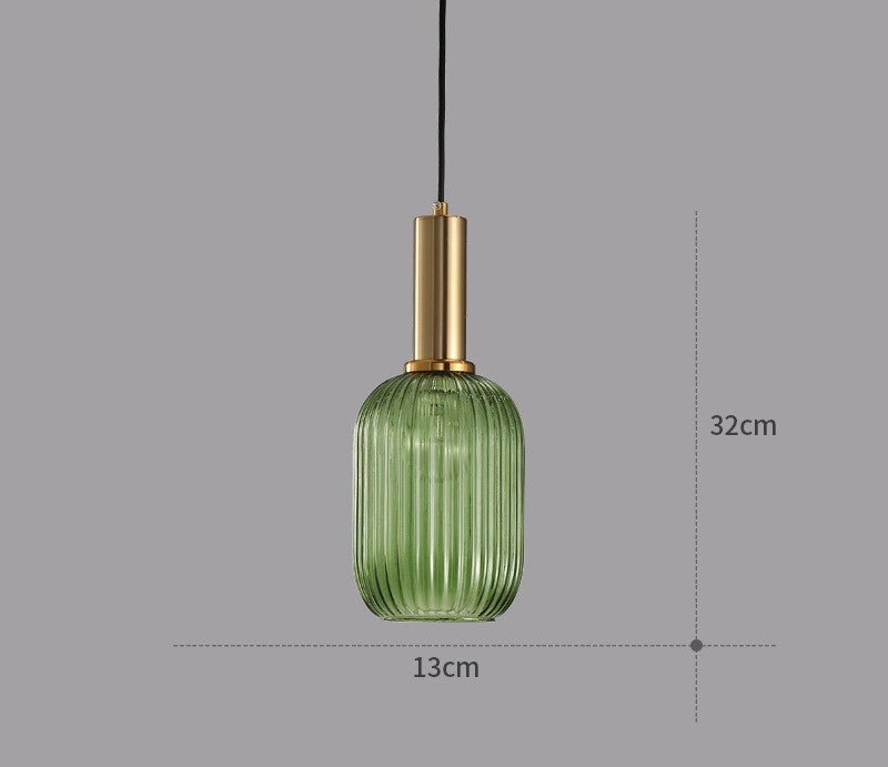 Grüne Glas-Hängelampe, dänisches Design, 32cm, modernes Interieur, Beleuchtung.