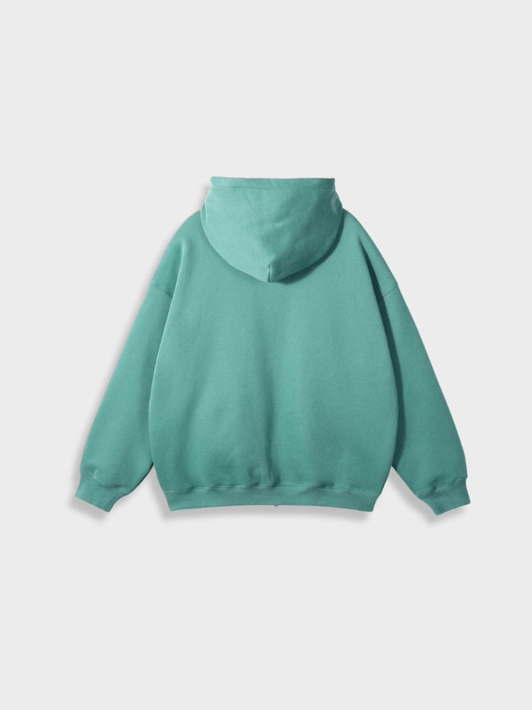 Grüner Kapuzenpullover aus Baumwolle, Unisex, lässig, mittlere Größe, modisch, bequem.