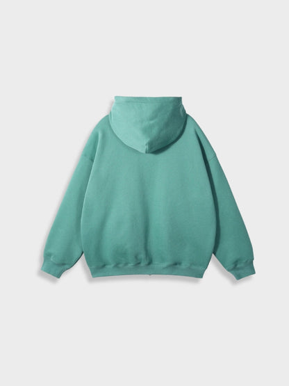 Grüner Kapuzenpullover aus Baumwolle, Unisex, lässig, mittlere Größe, modisch, bequem.