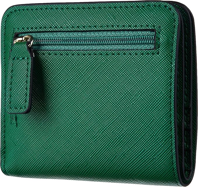Grüne Leder-Geldbörse mit Reißverschluss, stilvolles Design, Herren-Accessoire.