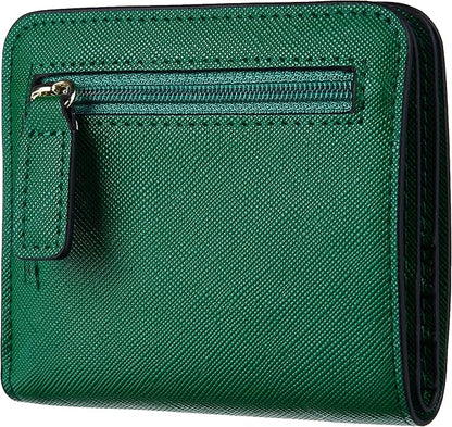 Grüne Leder-Geldbörse mit Reißverschluss, stilvolles Design, Herren-Accessoire.