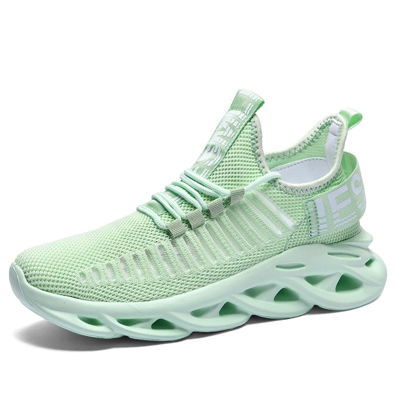 Grüner Sportschuh, atmungsaktives Mesh, modisches Design, bequeme Sohle, Herren Sneaker.