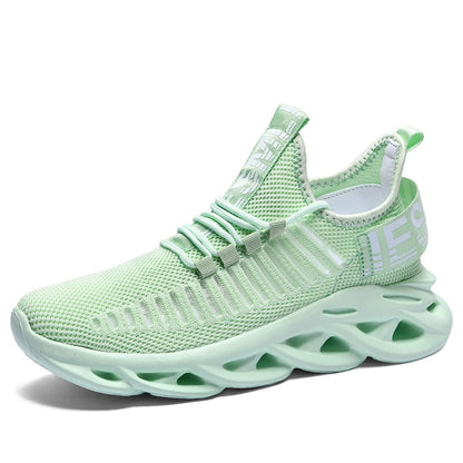 Grüner Sportschuh, atmungsaktives Mesh, modisches Design, bequeme Sohle, Herren Sneaker.