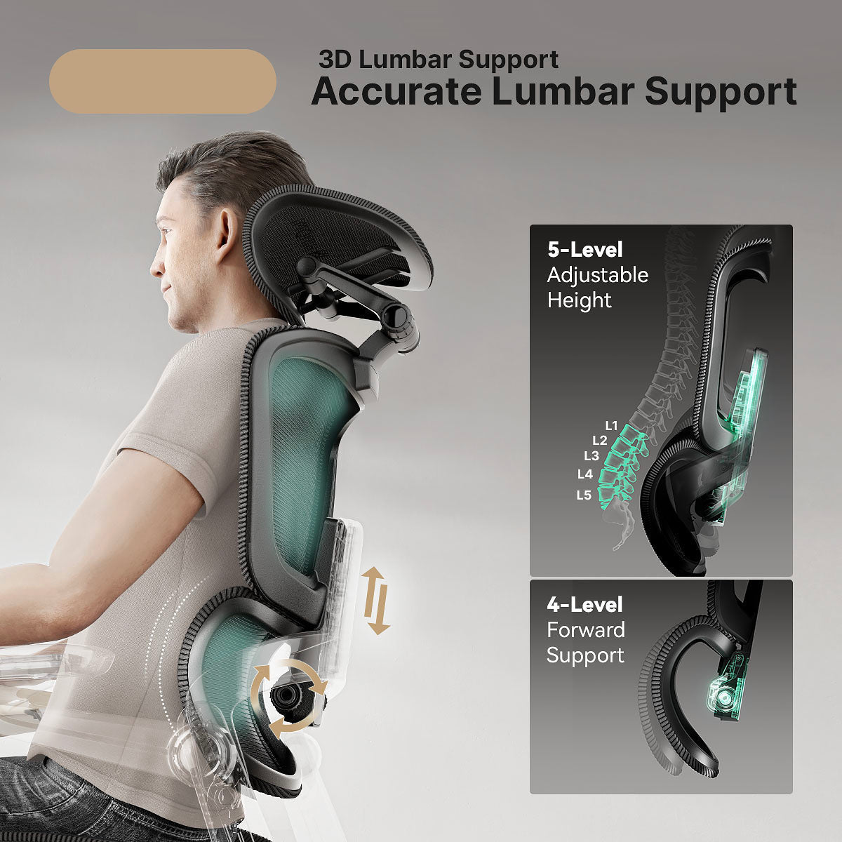 Ergonomisk kontorsstol med 16 justerbara funktioner - ErgoFlex