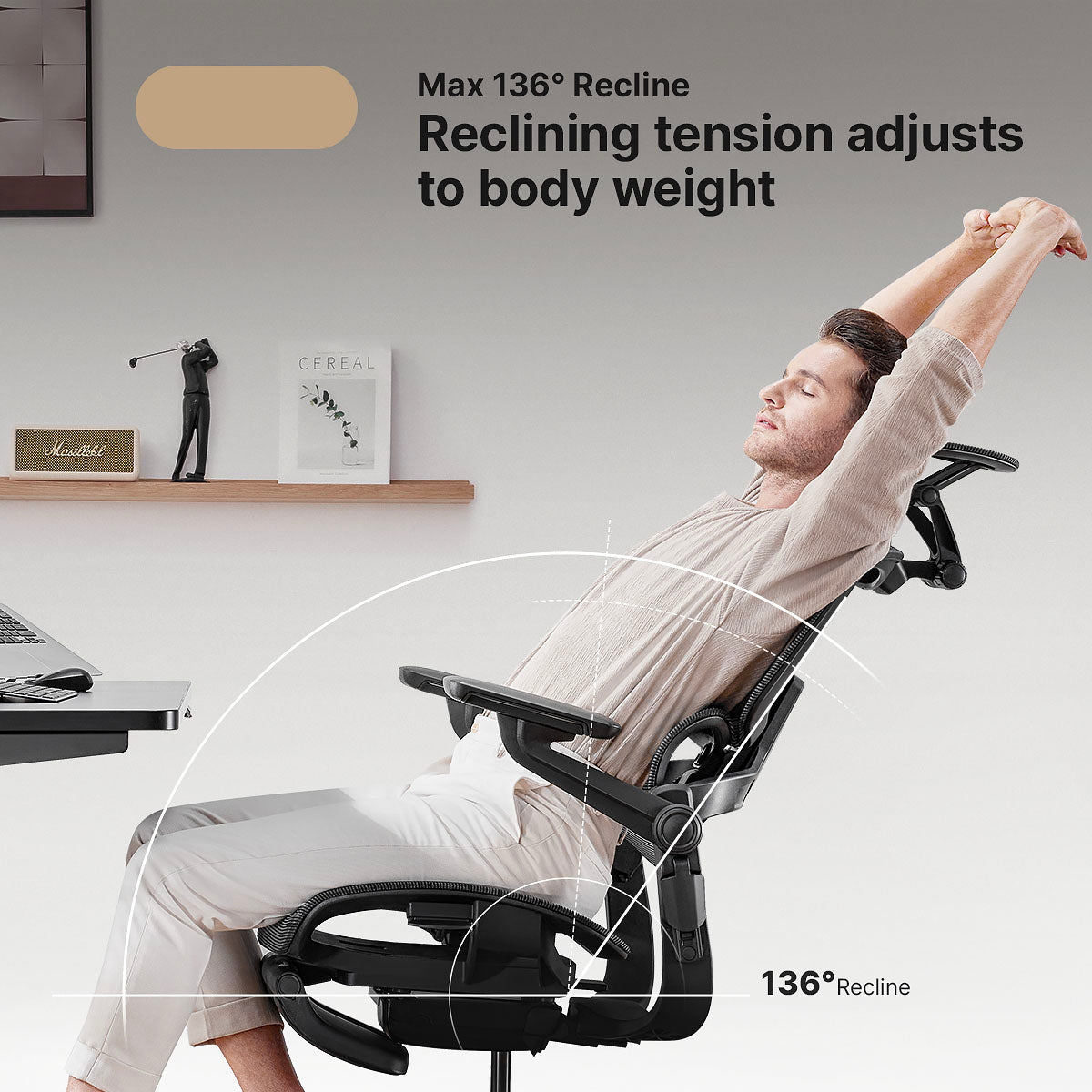 Ergonomisk kontorsstol med 16 justerbara funktioner - ErgoFlex