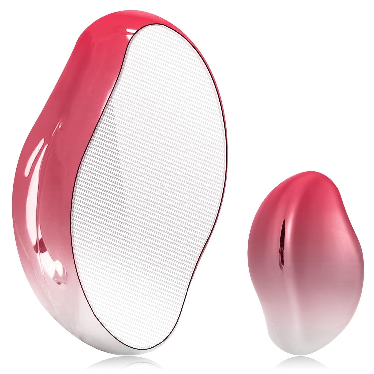 Roter Haarentwirrkamm, ergonomisch, für glattes Haar, Kunststoff, tragbar, glänzend.