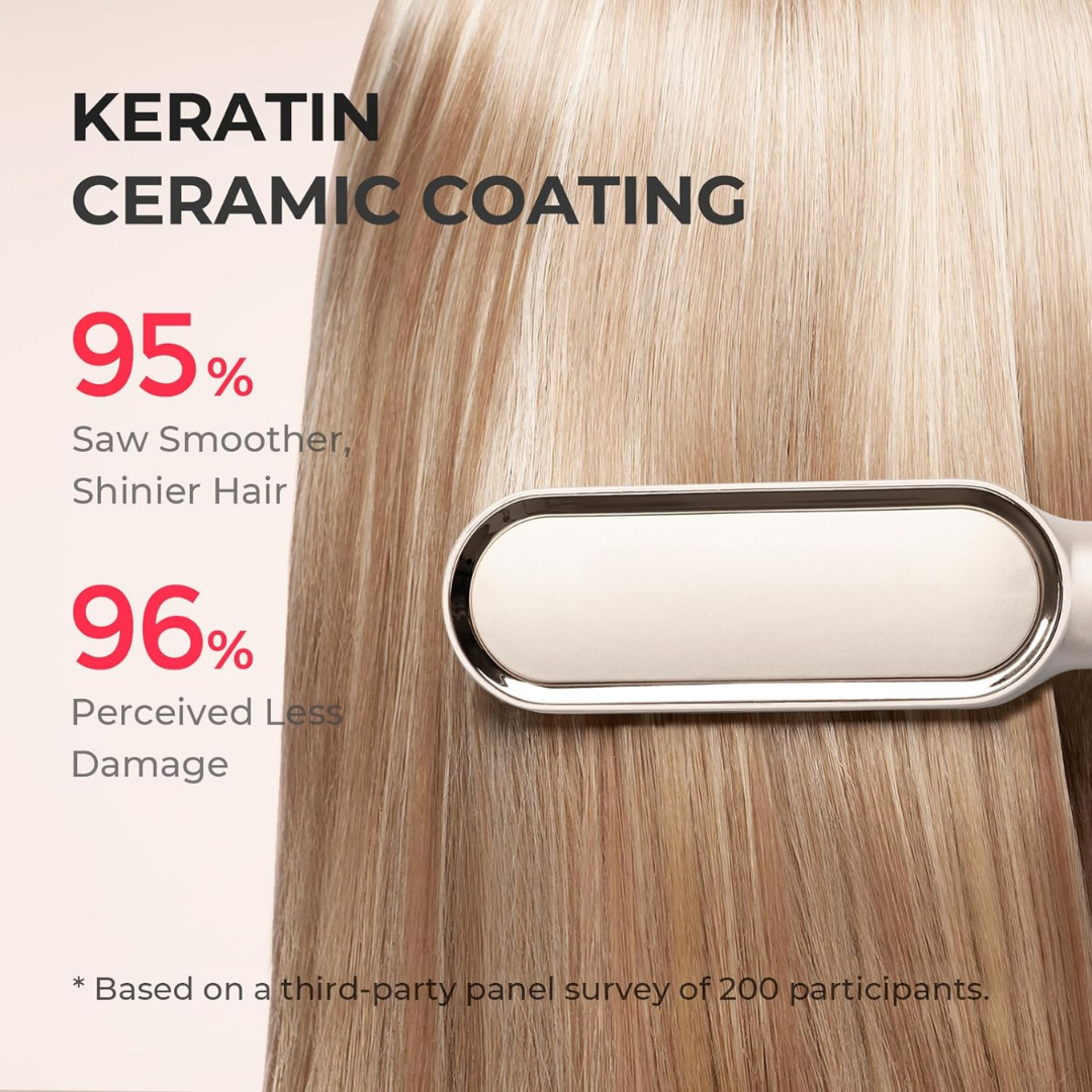 Glätteisen mit Keramikbeschichtung, glattes blondes Haar, 95% glatter, 96% weniger Schaden.