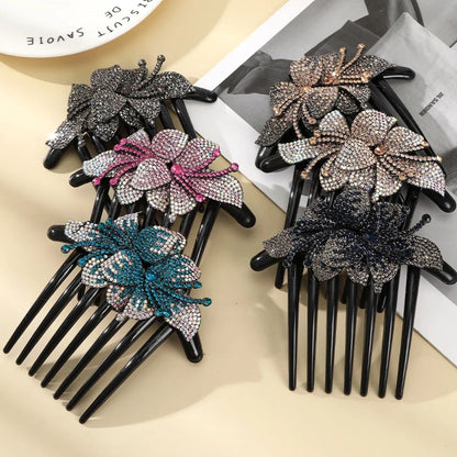 Haarspangen mit Strass-Schmetterlingen, schwarz, glitzernd, modisches Accessoire, Damenfrisur.