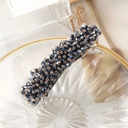 Haarspange mit blauen Kristallen, elegant, modisches Accessoire, Damenhaarschmuck, Geschenkidee.