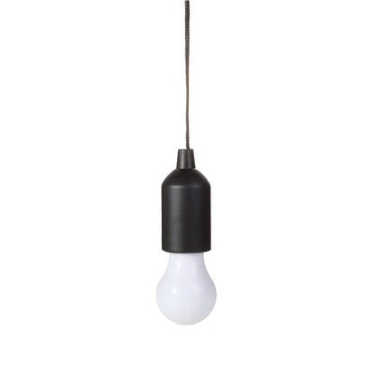 Schwarze Hängelampe mit weißer Glühbirne, modernes Design, energiesparend, Innenbeleuchtung.
