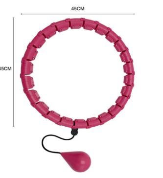Rosa Fitness-Hoop-Reifen, 45 cm, verstellbar, für effektives Bauchmuskeltraining.