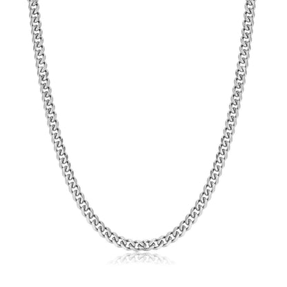 Silberne Herrenhalskette, Gliederkette, Edelstahl, modisch, Element Brave Schmuck.
