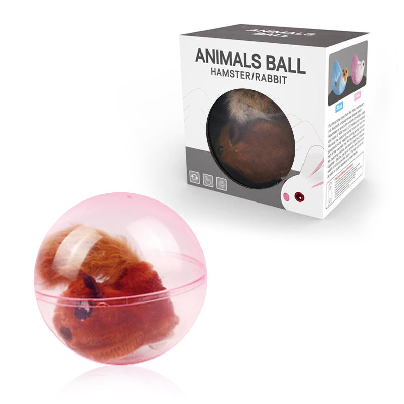 Rosa Hamsterball-Spielzeug in Verpackung, interaktives Haustierzubehör für Hamster und Kaninchen.