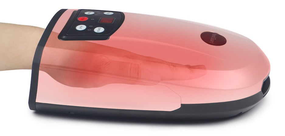 Elektrischer Handmassagegerät, rosa, mit digitalem Display, für Entspannung und Schmerzlinderung.