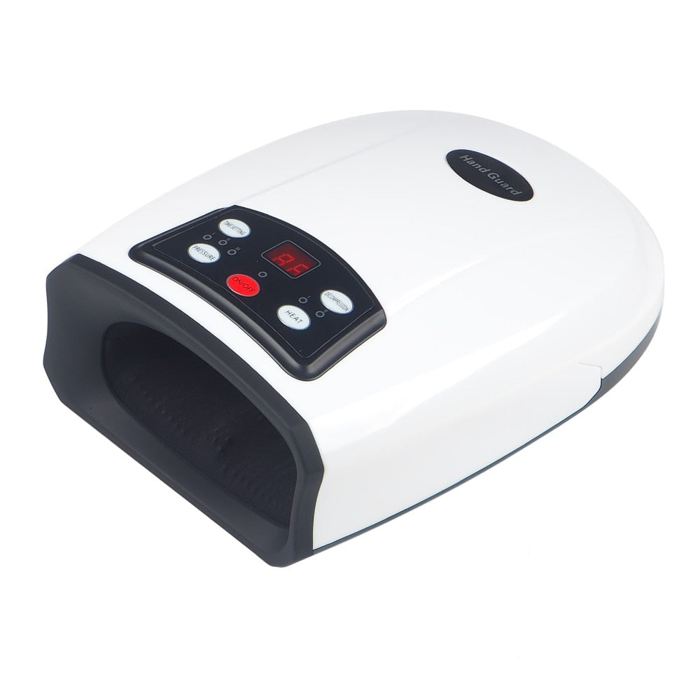 Elektrisches Handmassagegerät weiß, LCD-Display, Druckknöpfe, Entspannung, Schmerzlinderung