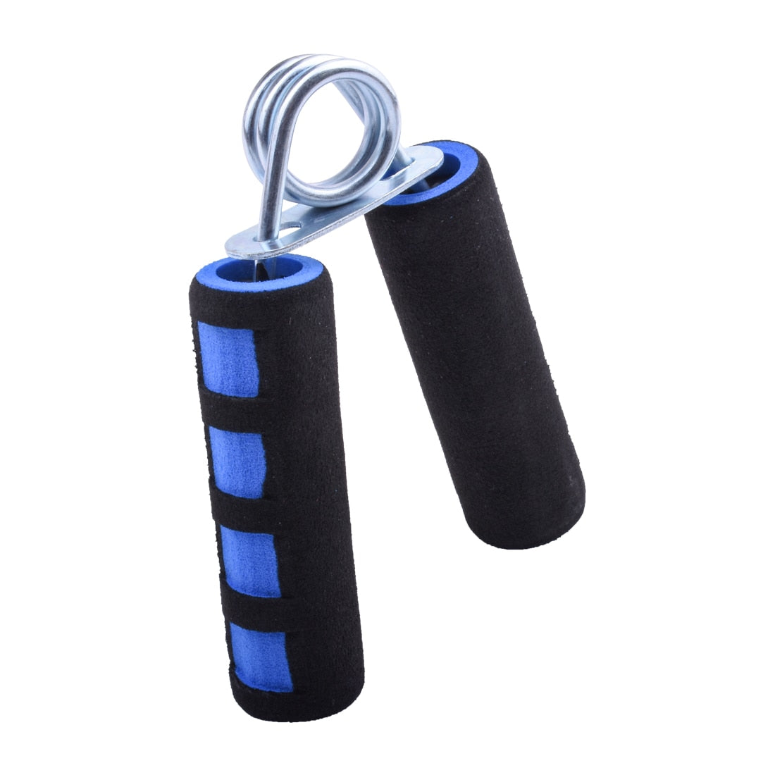 Handtrainer mit schwarzem Schaumstoffgriff und blauen Akzenten, ideal für Krafttraining.