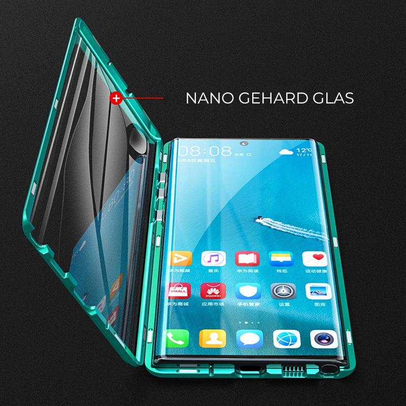Grünes Smartphone-Hülle mit Nano gehärtetem Glas, doppelseitig, für optimalen Schutz.