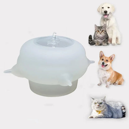 Transparenter Haustier-Wasserspender, rund, für Hunde und Katzen, modernes Design, Kunststoff.