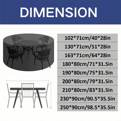 Heavy-Duty Round Patio Furniture Cover with Air Vent 5