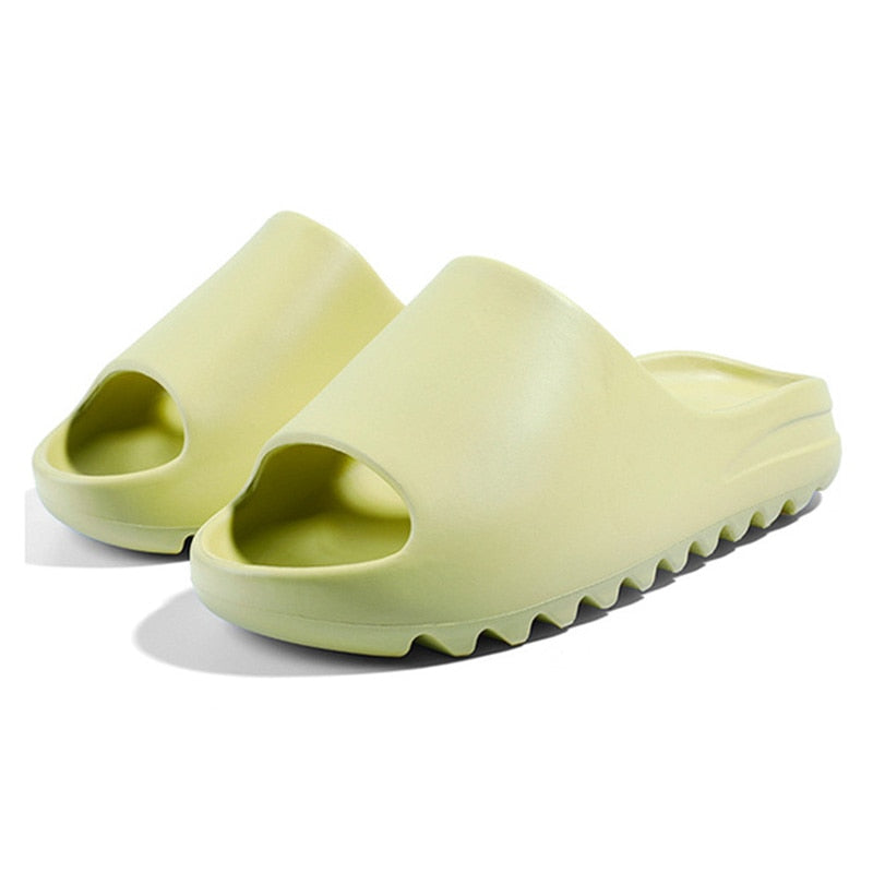 Gelbe Unisex-Badeschlappen, rutschfest, EVA-Material, ergonomisches Design, Sommerschuhe.