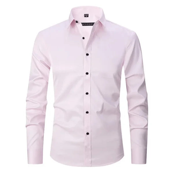 Herrenhemd rosa, langarm, Knopfleiste, Business, Baumwolle, elegant, modisch, klassisch.