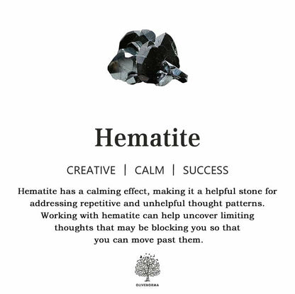Hämatit-Stein, schwarz, glänzend, beruhigend, kreativ, Erfolg, Heilstein, Meditation, Energie.