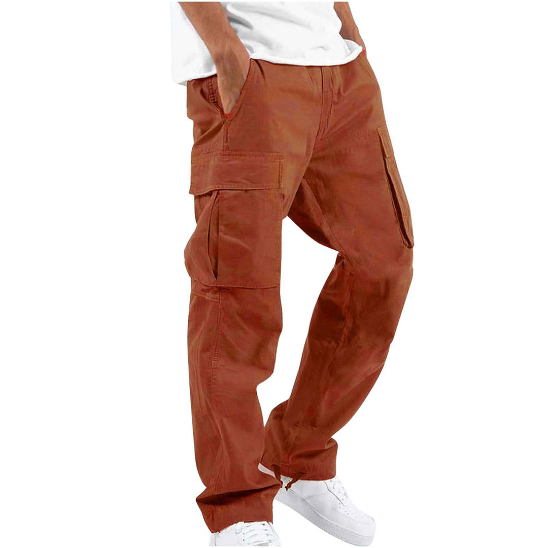 Braune Cargo-Hose für Herren, lässig, Baumwolle, Seitentaschen, modisch, bequem.