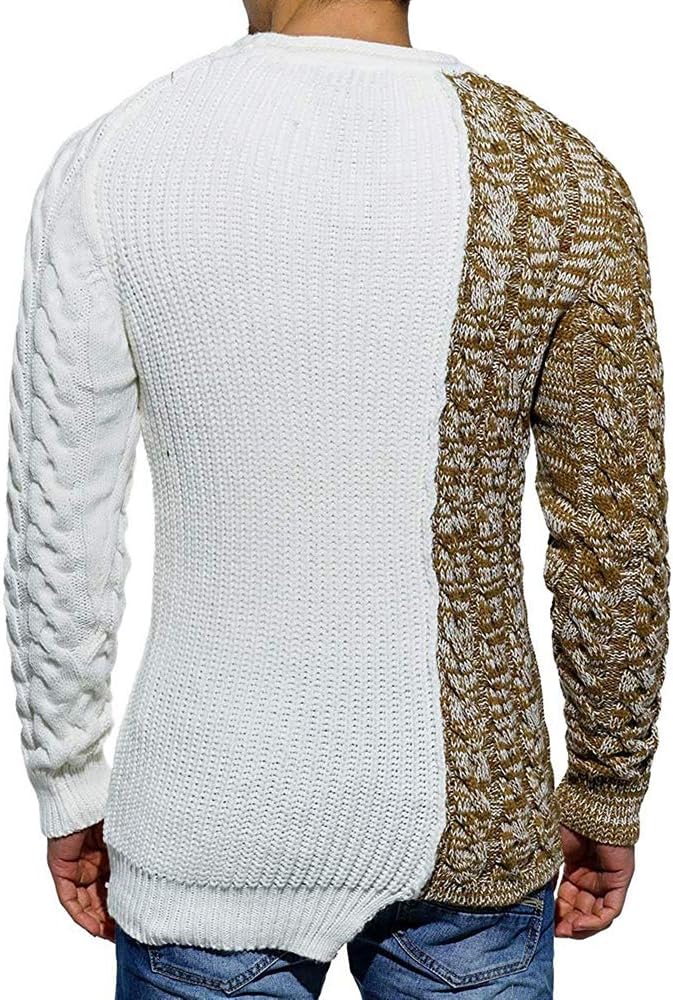 Herrenpullover, zweifarbig, Strickmuster, weiß und braun, modisch, Wintermode.